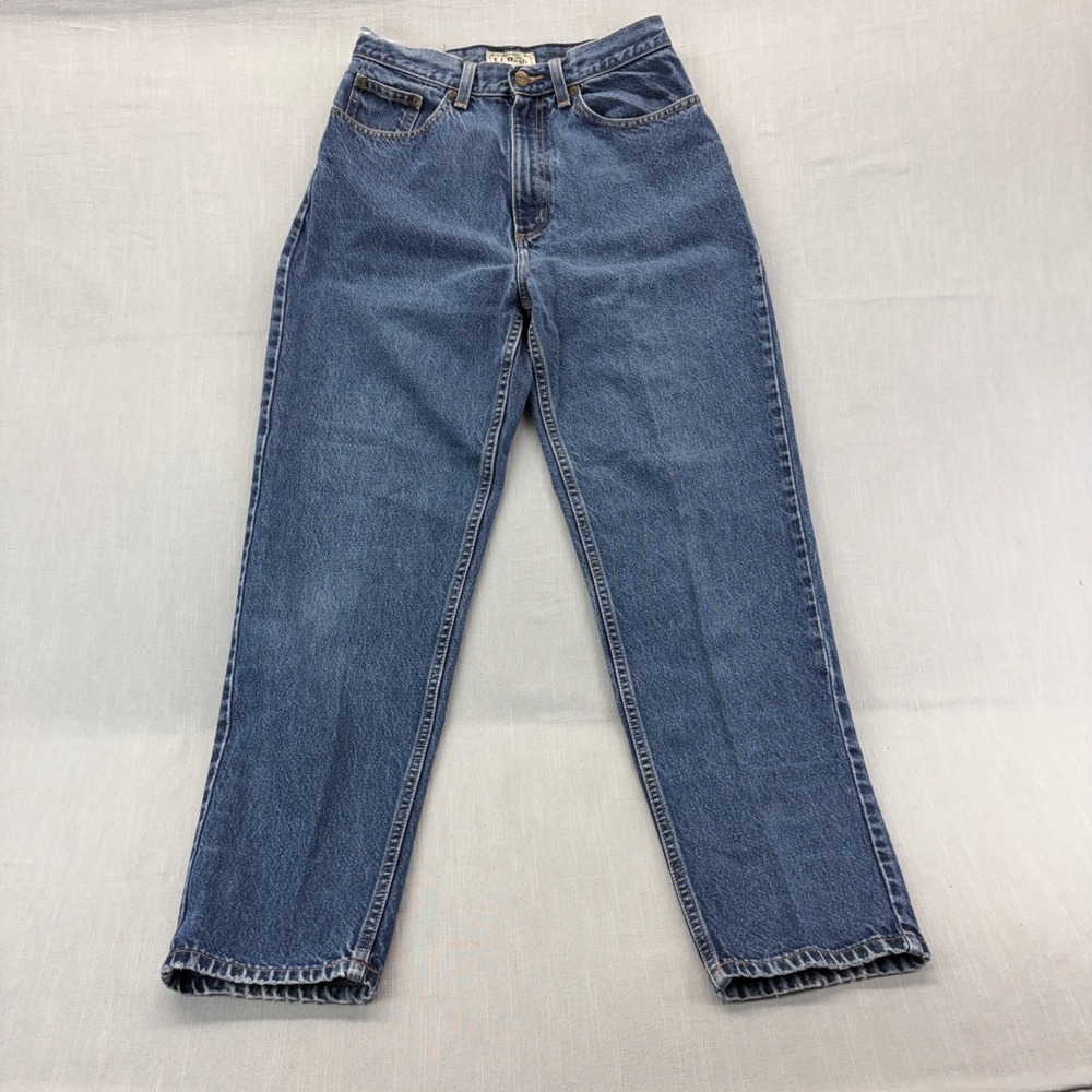L.L. Bean Jeans Womens 10 Reg Natural Fit Blue High Rise Straight Leg Denim